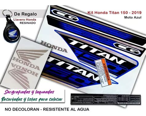 Kit Calcos Tipo Original Honda Cg 150 Titan 2019 Premium En Venta En