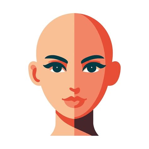 Premium Vector Minimalist Vector Illustration Of A Bald Woman With A