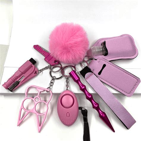 Light Pink Full Protection Self Defense Keychain Set