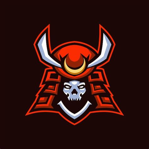 Logotipo De Skull Samurai Esports Vector Premium