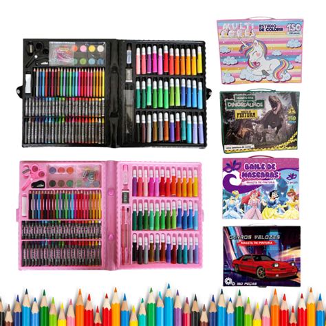 Maleta De Pintura Infantil Estojo 150 Peças Para Colorir Shopee Brasil