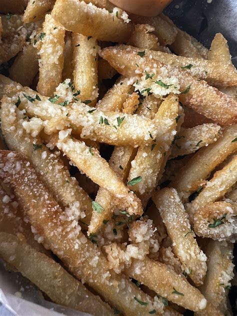 I Made Homemade Rosemary Garlic Parmesan Truffle Fries Not Shown Is Garlic Aioli For Dipping I