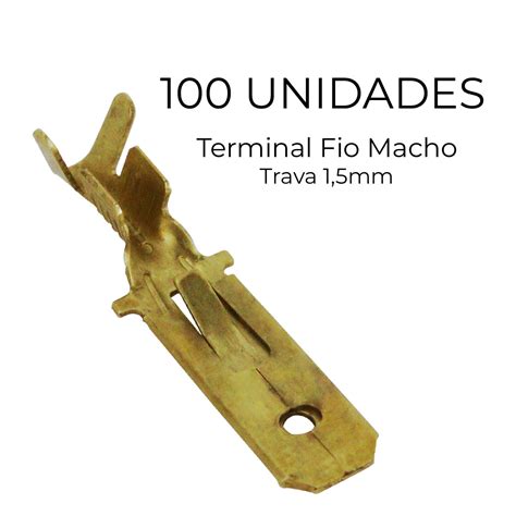 Terminal Encaixe Macho Fio 0 75mm A 2 5mm Trava 100 Un NINJA PARTS