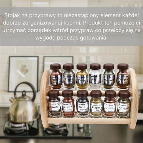 P Ka Na Przyprawy Stojak Przyprawnik Przyprawy Br Z Naturalny