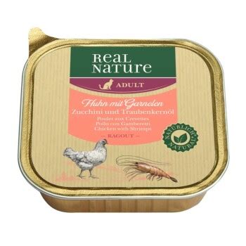 REAL NATURE Original Nassfutter für Katzen Adult 16x100 g Garnele