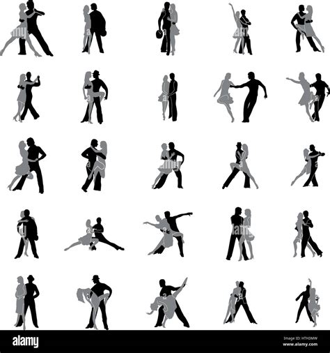 Tango Dance Silhouettes Set Stock Vector Image Art Alamy