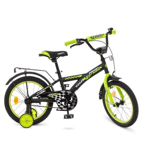 Велосипед для детей 16 дюймов Profi T1637 Racer Черно-салатовый ...