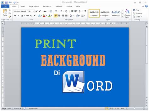 Cara Print Warna Background Di Microsoft Word