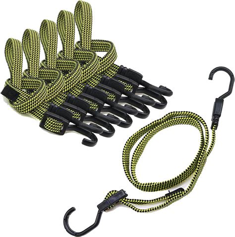 Flat Adjustable Bungee Cords With Hook Bungee Straps 6 Pack Superior