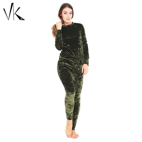 2 Piece Velvet Jumpsuit Women Two Piece Outfits 2016 Winter Jumpsuit