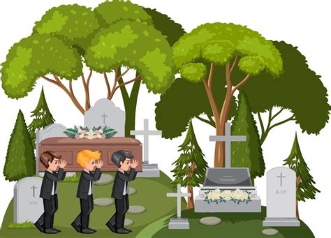 Cemetery graveyard scene isolated 8136704 Vector Art at Vecteezy