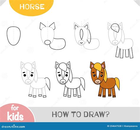 How To Draw A Horse Step By Step For Kids Easy