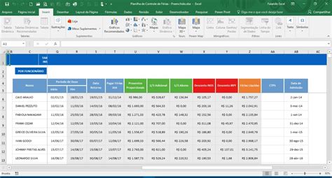 Planilha De Controle De Ferias