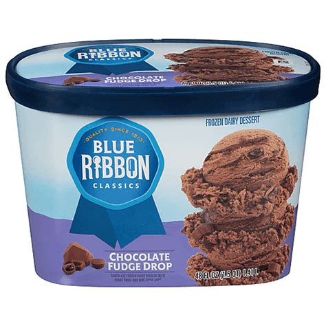 Blue Ribbon Classics Chocolate Fudge Drop Frozen Dairy Dessert 48 Fl Oz