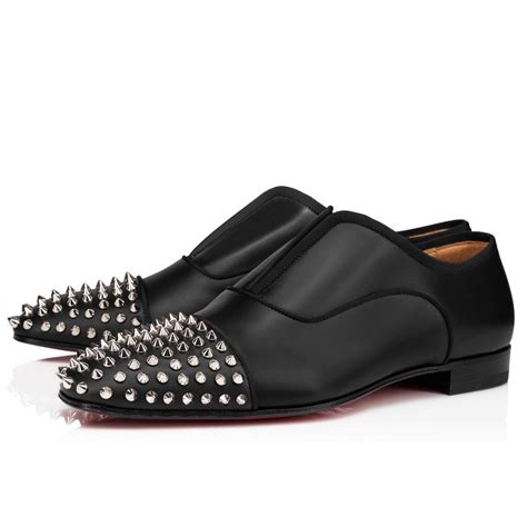 Alpha Male Spikes Flat Blacksilver Calf Men Shoes Christian Louboutin In 2021 Christian