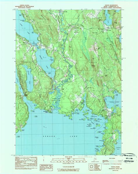 Naples Maine 1983 1984 USGS Old Topo Map Reprint 7x7 ME Quad 806951