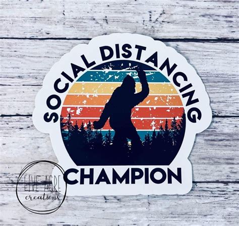 Funny Waterproof Weatherproof Vinyl Sticker Bigfoot Social Etsy