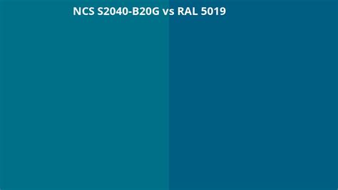 Ncs Index S2040 B20g Omzetten Naar Ral 5019 Ral Kleuren