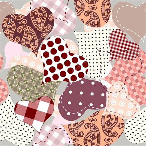 Seamless Background Of Hearts Patchwork Stock Vector Image By Kastanka