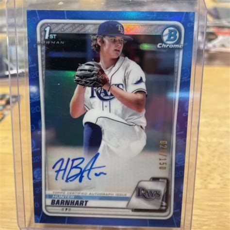 Bowman Chrome Draft Hunter Barnhart Blue Refractor Auto