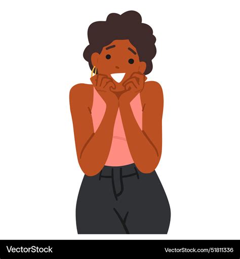 Cartoon African American Female Character Vector Image