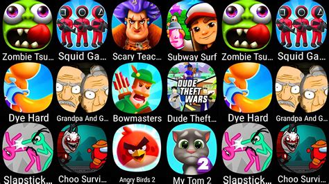 Zombie Tsunami Squid Game Scary Teacher 3D Subway Surf Dye Hard