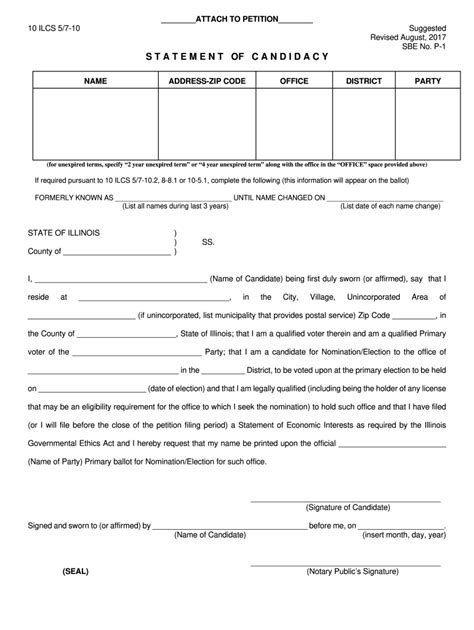 Statement Of Candidacy Fill Online Printable Fillable Blank Pdffiller