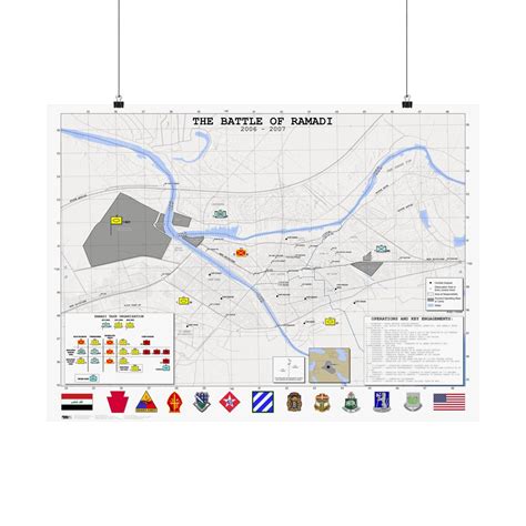 Battle of Ramadi 2006-2007 - Map - Matte Poster