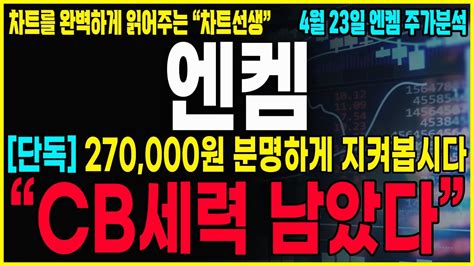 엔켐 주가분석 긴급공시 5분전 속보 반등 다시한번 노립니다 Cb세력들의 작전은 아직 끝이 아닙니다 추가적인 반등구간