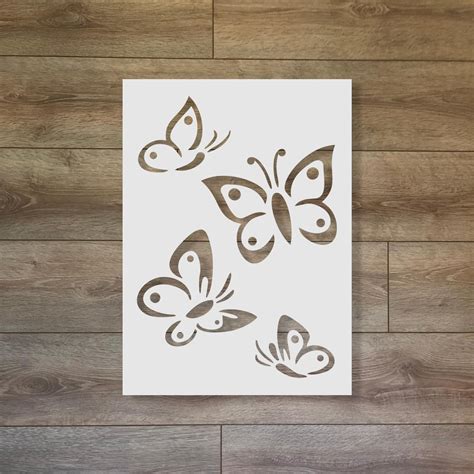 Butterflies Reusable Plastic Stencil Etsy Butterfly Stencil