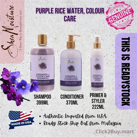 [ready Stock] Shea Moisture Sheamoisture Color Strength Color Care Purple Rice Water Shampoo