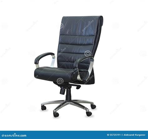 Modern Office Chair From Black Leather Stock Image Image Of