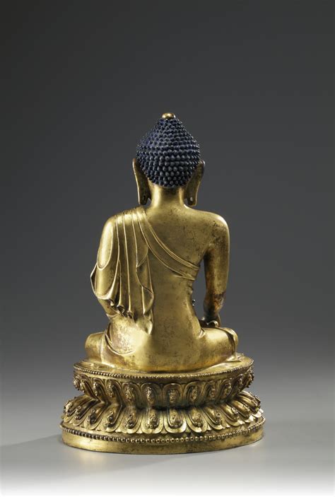 A Chinese Gilt Bronze Figure Of Buddha Shakyamuni