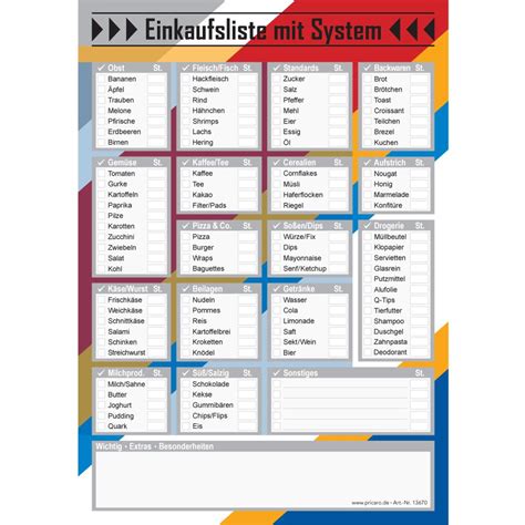 PRICARO Einkaufsliste System Streifen Kaufland De