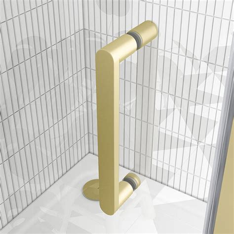 Toreno Brushed Brass 800 X 1850 Bi Fold Shower Door