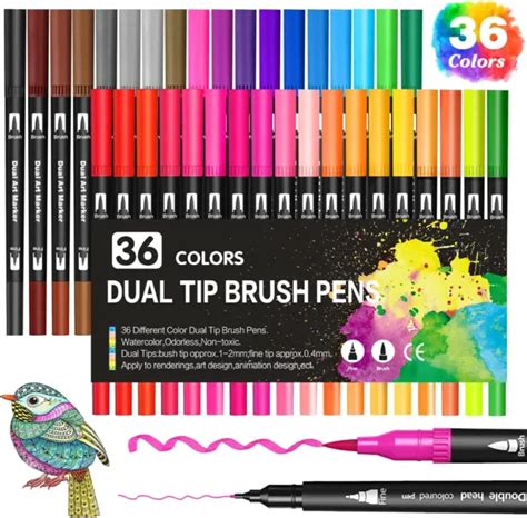 FEUTRES COLORIAGE ADULTE 36 Couleurs Feutre Double Pointe Aquarelle