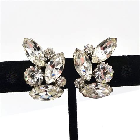 Albert Weiss Jewelry Vintage Weiss Clear Rhinestone Clip On Earrings Poshmark