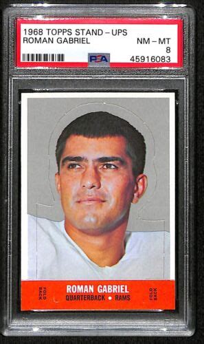 Topps Stand Ups Roman Gabriel Los Angeles Rams Psa Nm Mt Ebay