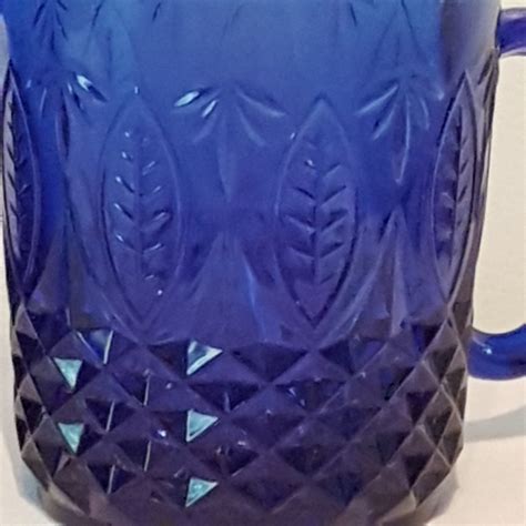 Set Of 2 Avon Royal Sapphire Made In France Cobalt Blue Glass Coffee