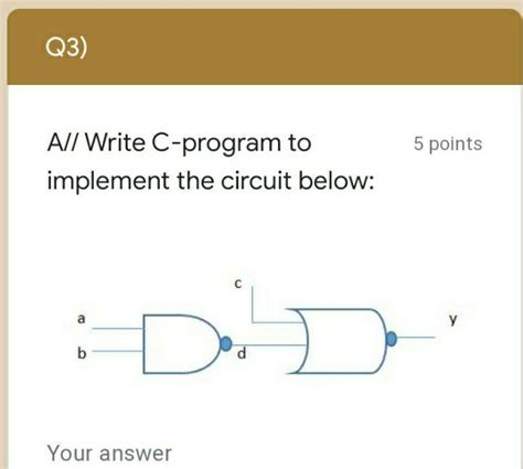 Solved Q3 5 Points All Write C Program To Implement The