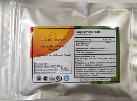 Varuna Bark 20 1 Extract Powder Crataeva Nurvala NO Fillers Pure High