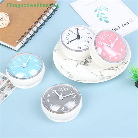 Fbsg Mini Sucker Wall Clock Bathroom Antifog Waterproof Kitchen Toilet