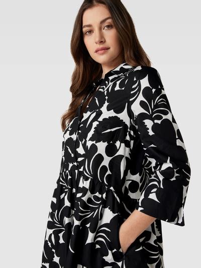 Christian Berg Woman Knielanges Kleid Mit Allover Print Black Online