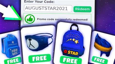 New Roblox Promo Codes All Free Robux Items All Free Items On