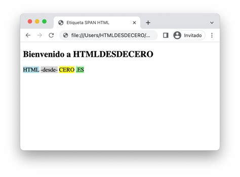 Etiqueta SPAN HTML Desde Cero