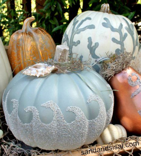 Paint Pumpkins Coastal Beach And Nautical Style Painted Pumpkin Ideas