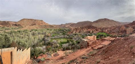 Morocco Africa One Of The Stunning Clay Villages In The Green Dades