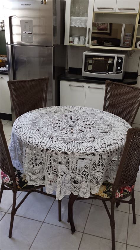 Toca Do Tricot E Crochet Toalha De Mesa Redonda Em Crochet