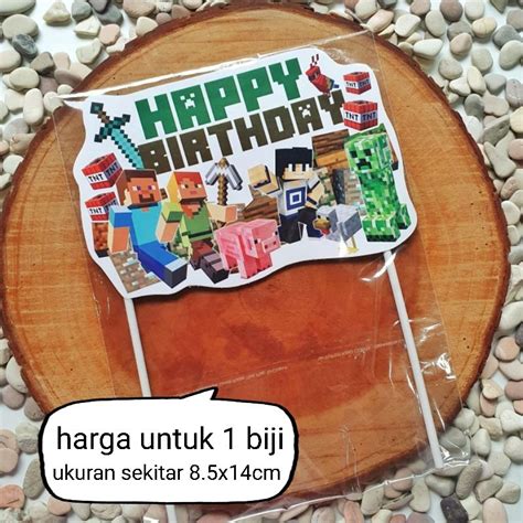 Jual Topper Tusukan Hiasan Nasi Tumpeng Kue Cake Ulang Tahun Happy