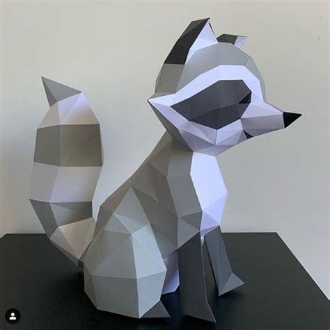 Raccoon Papercraft Raccoon Papercraft DIY Craft Papercraft Etsy In